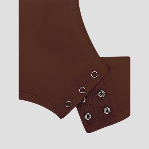 360° Max Control Halter Tank Shaping Bodysuit, Chocolate - Picture 4 of 6